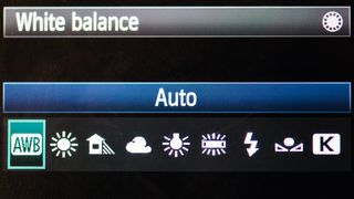 White balance options in a typical camera's menu