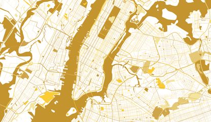 A map of New York City.