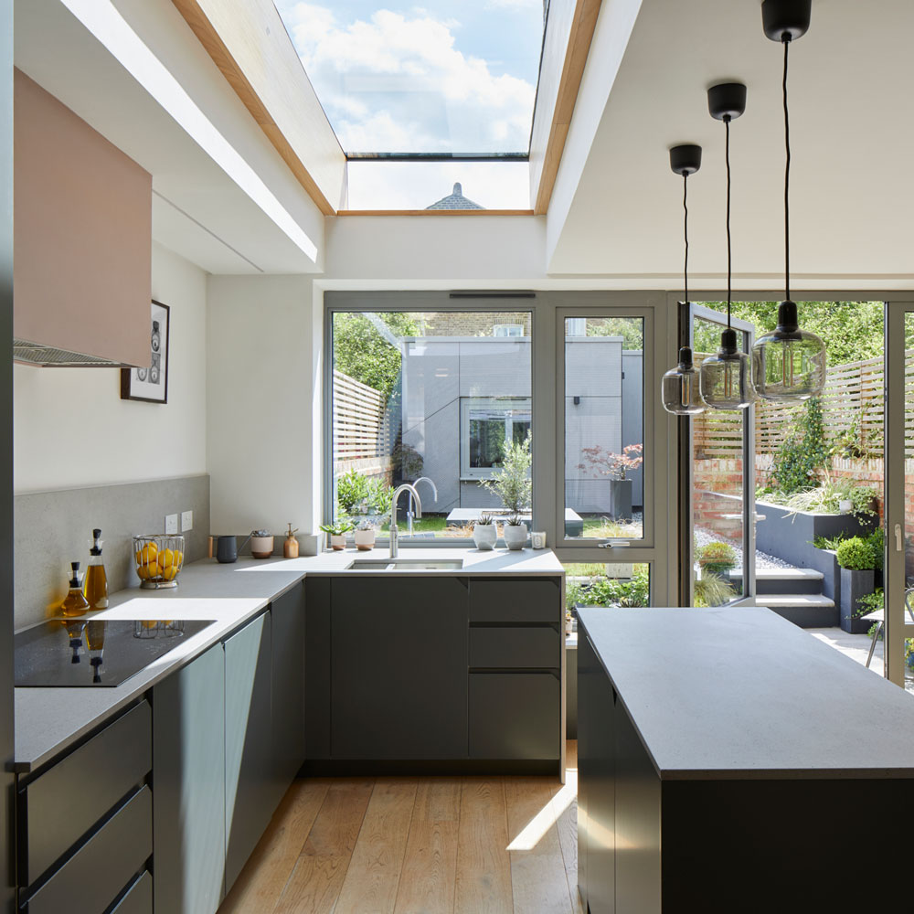 Victorian terraced house has been transformed with flat roof glazing