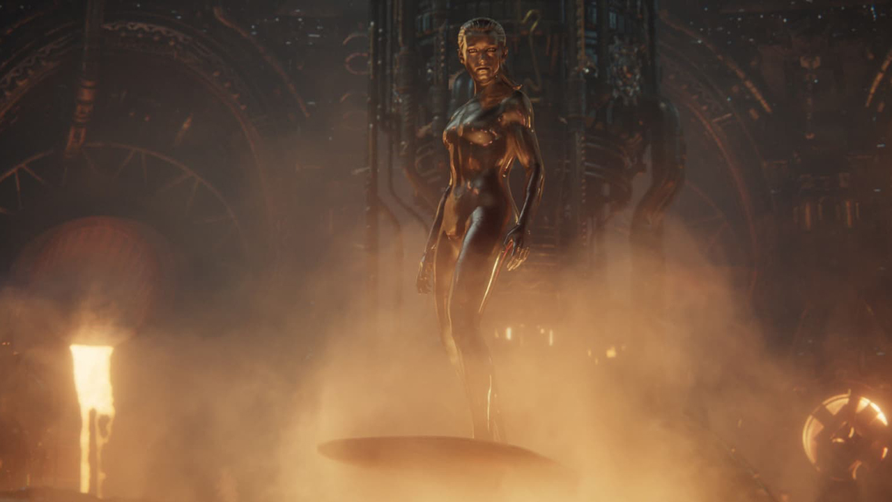 Julia Garner as Shalla-Bal/Silver Surfer in The Fantastic Four: First Steps.