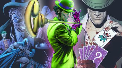 Riddler images in a collage