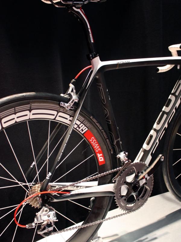 The spindly seat stays lend rider comfort but they're also ovalized laterally to prevent rear end wag.