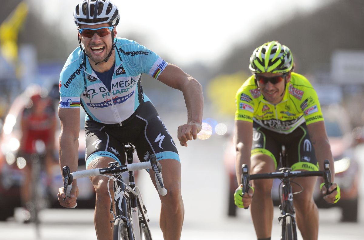 A one arm celebration from Tom Boonen in 2012