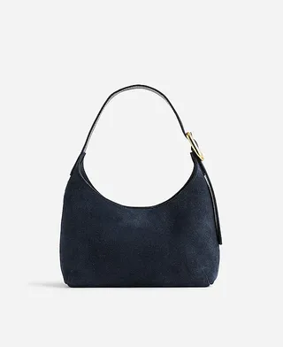 madewell, The Sculptural-Buckle Shoulder Bag in Suede