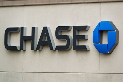 A Chase logo is displayed outside one of their stores in California