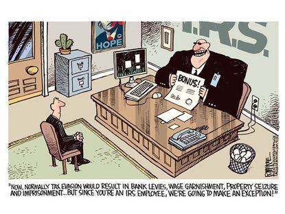 Editorial cartoon IRS tax evasion