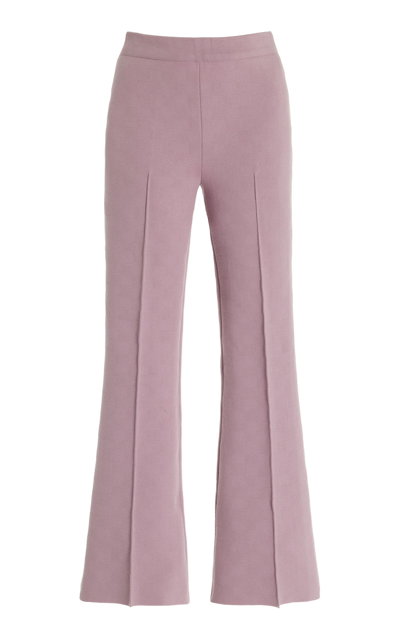 Kick Stretch-Cotton Knit Cropped Flared Pants