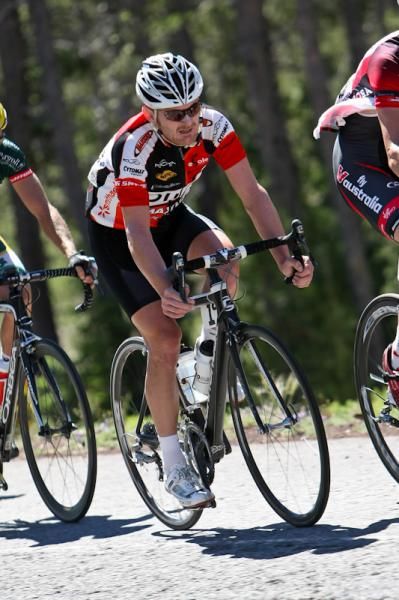 Floyd Landis sitting comfortably in the bunch