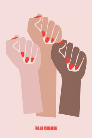 Womankind campaign graphic hands.