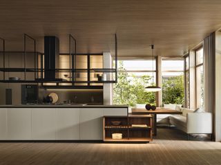 a modern kitchen in an architectural home