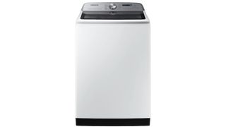 A White Samsung washing machine on a white background