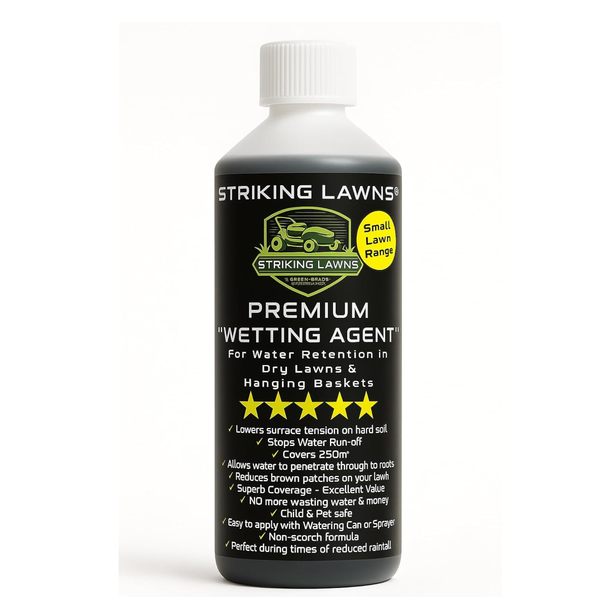 Premium Lawn Wetting Agent by Striking Lawns&amp;reg; &amp;ndash; Improves Water Penetration &amp;amp; Fertiliser Absorption &amp;ndash; Hydrates Dry Soil (covers 250m&amp;sup2;)