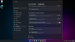 Screen shot showing the Print Screen function in Accessibility settings in Windows 11