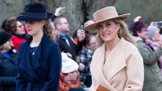 Sophie, Countess of Wessex and Lady Louise Windsor attend the Christmas Day service