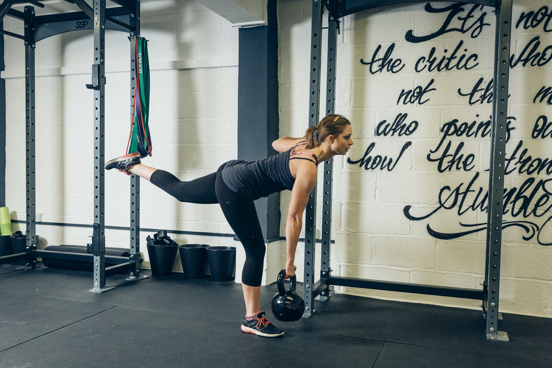 Image shows a rider completing a core strength routine.