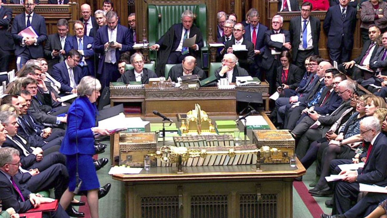 Theresa May speaks in the House of Commons