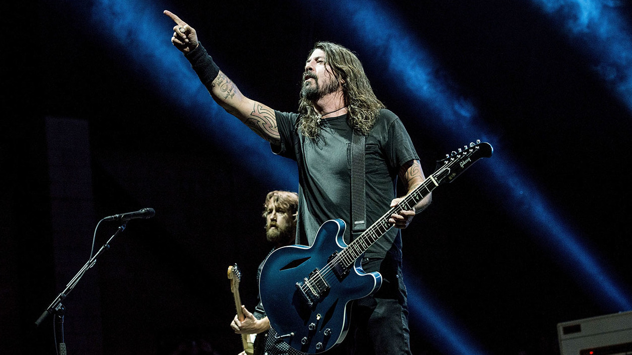 Foo Fighters onstage at Cal Jam 17 last month