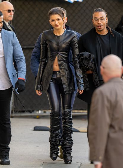 Zendaya Masters Biker-Chick Chic in a Luscious Leather Set | Marie Claire