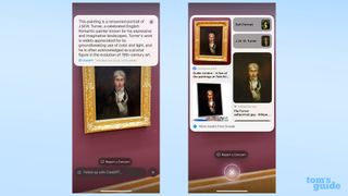 Two Visual Intelligence screenshots identifying the portrait of an artist