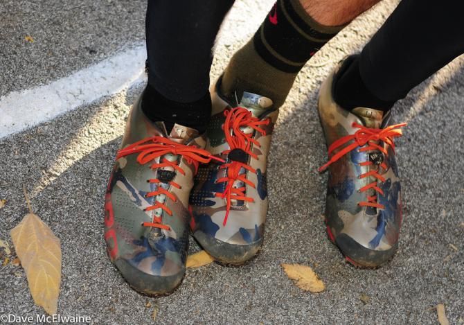 Adam Craig and Zach McDonald were very proud of their retro cycling shoes