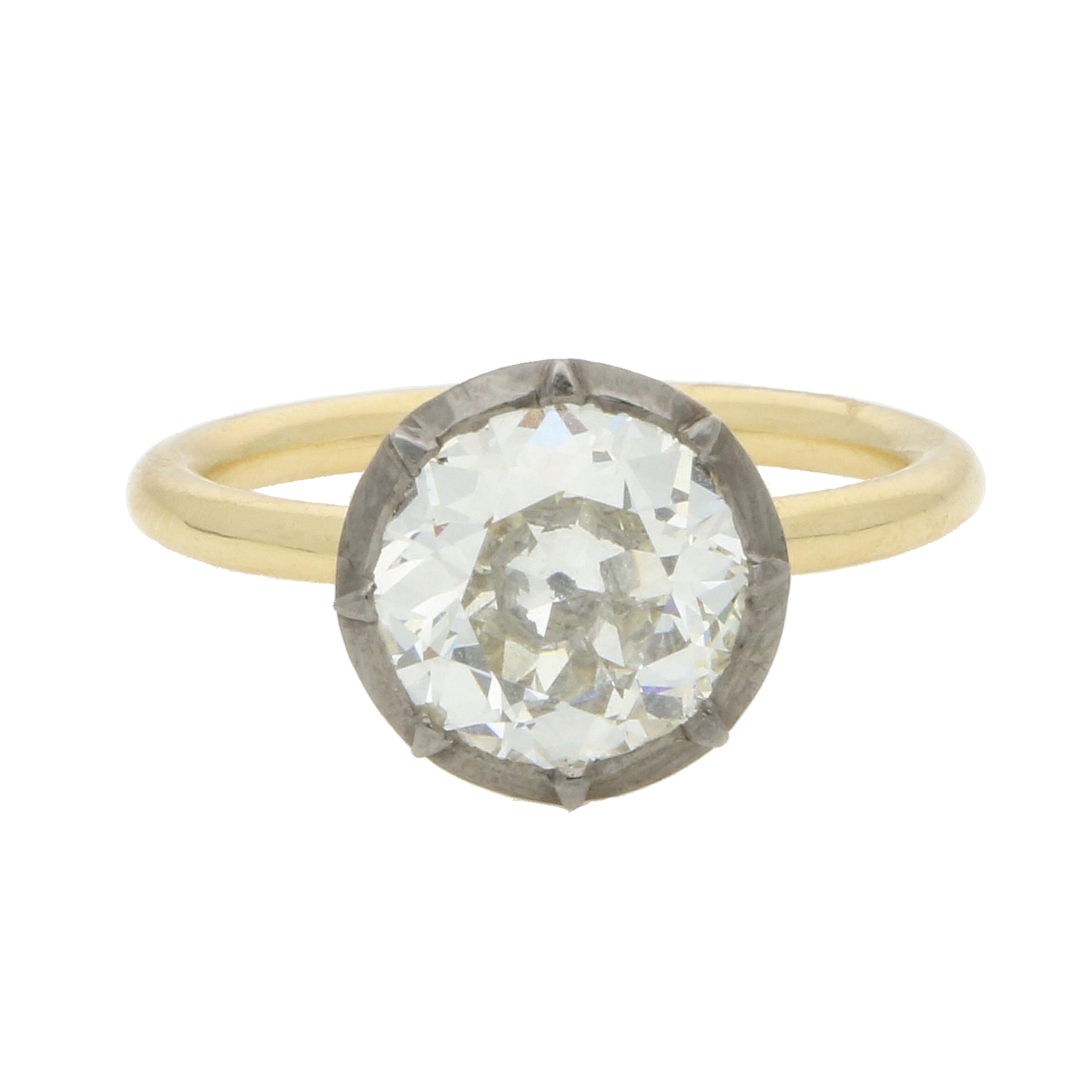 Georgian Inspired 2.65ct Old Cut Diamond Solitaire Ring