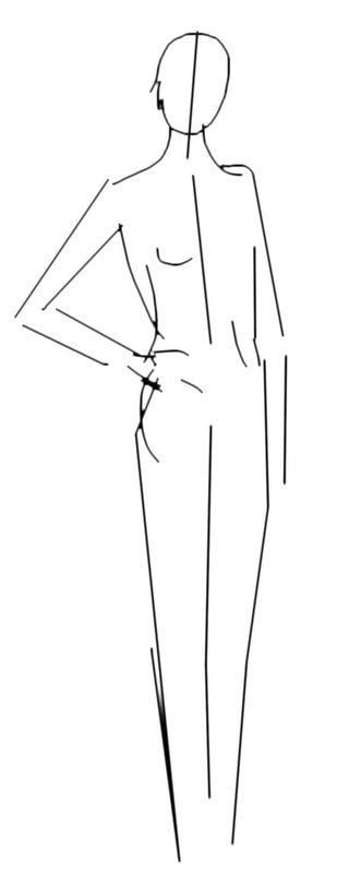 Sketch of model pose