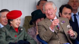 Princess Anne, Princess Royal and Prince Charles, Prince of Wales attend the Braemar Highland Gathering
