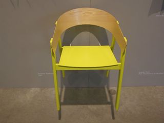 Yellow painted wooden chair
