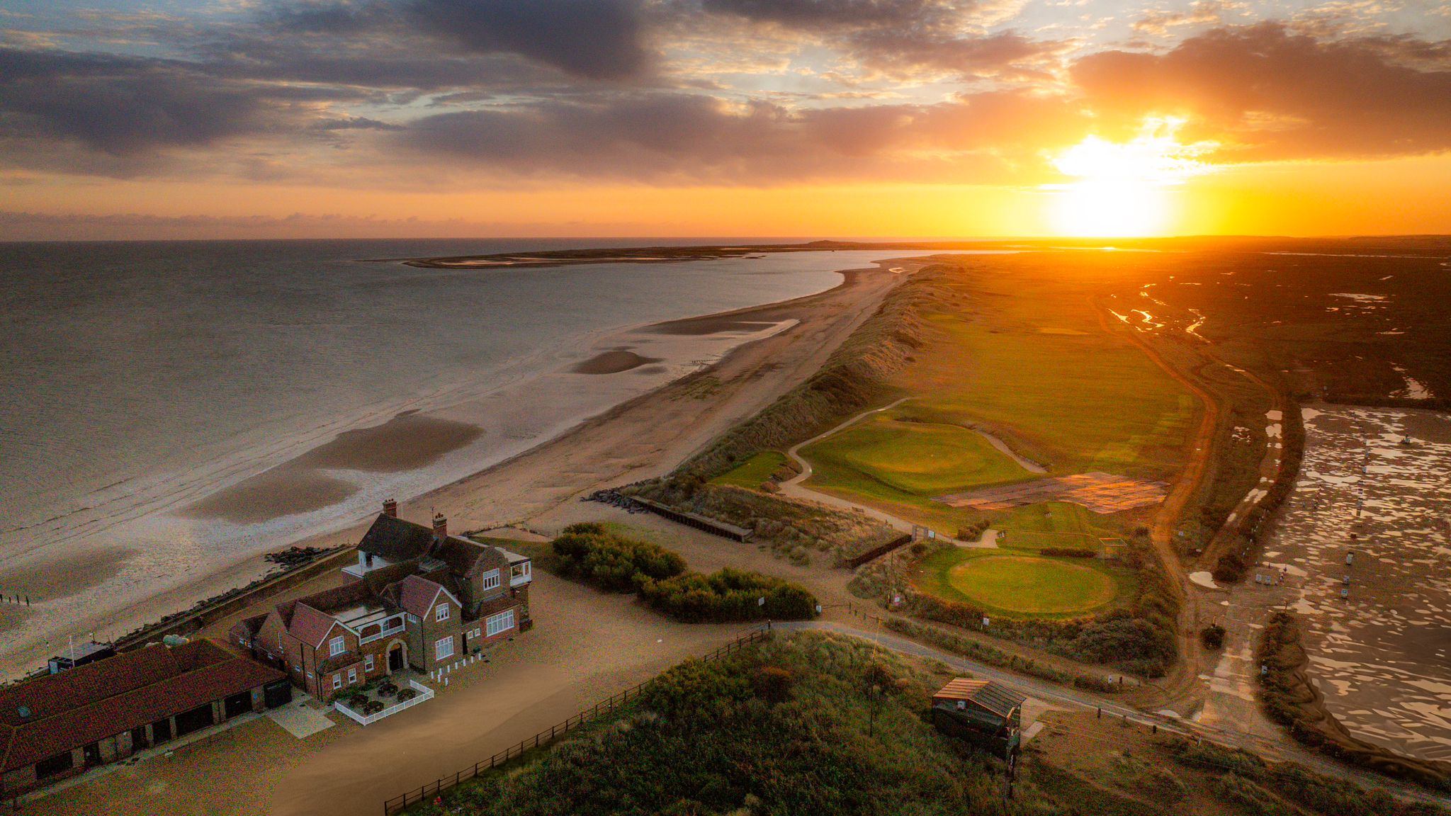 Clubhouse plus 1st and 18th holes at Royal West Norfolk