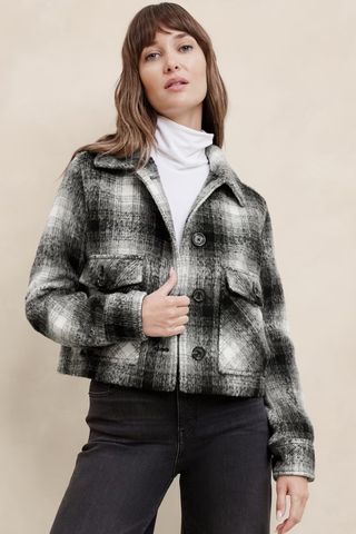 Banana Republic Plaid Cropped Jacket