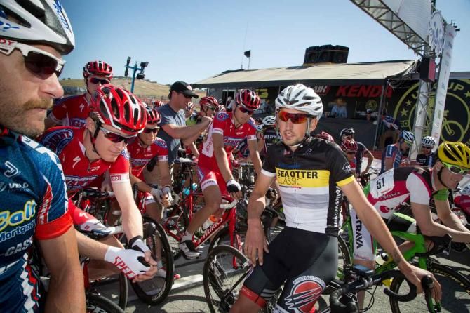 Race leader Kirk Carlsen is relaxed before the start of the final stage of the Sea Otter Classic.