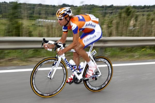 Dennis Van Winden (Rabobank) goes by in a blur