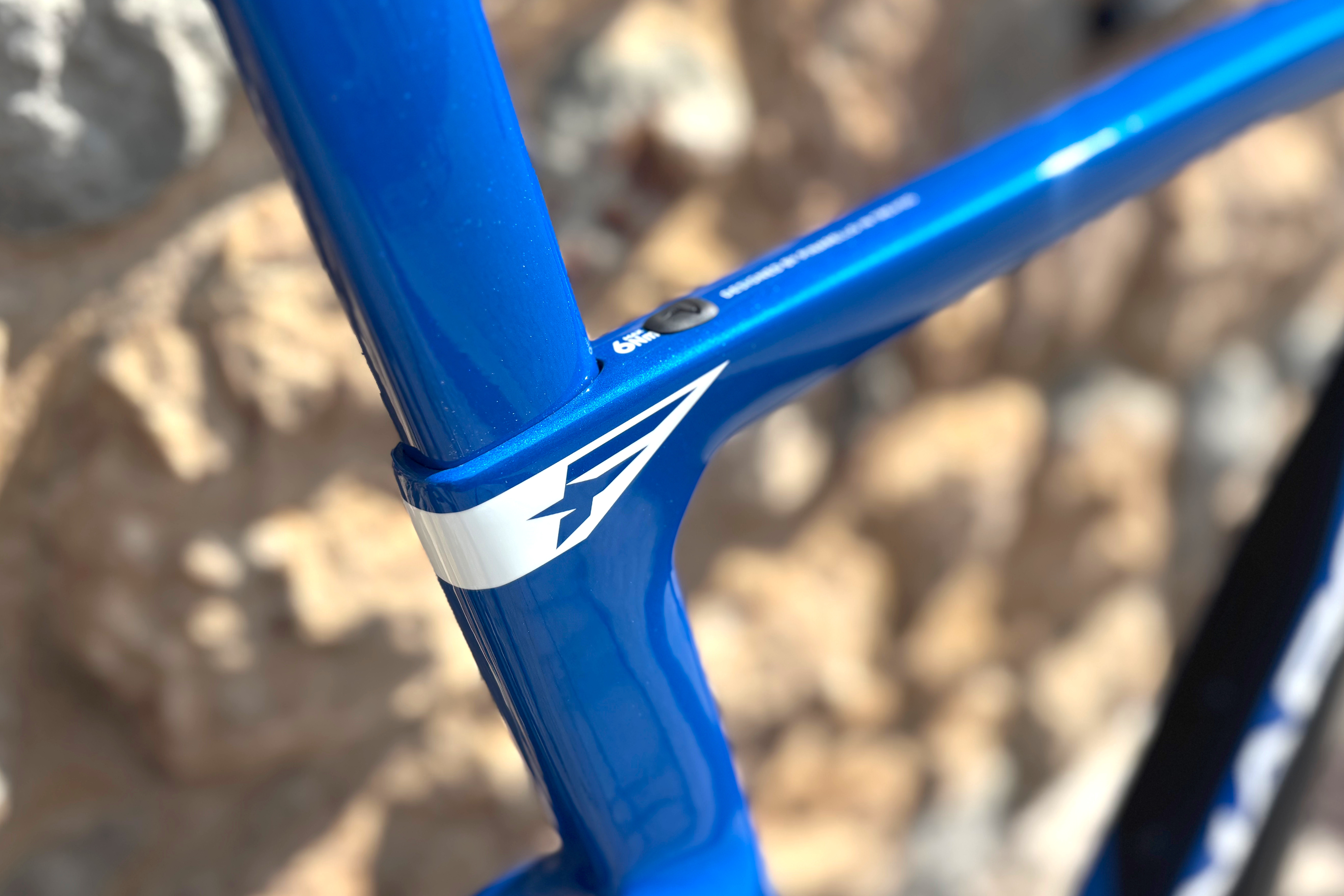 F series decal on seat tube - top tube junction close up