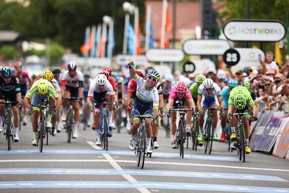 Caleb Ewan outsprints Mark Renshaw to win stage 1 of the Tour Down Under