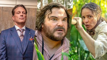 L-R: A photo collage containing images of Vince Vaughn in "Mike & Nick & Nick & Alice," Jack Black in "Anaconda," and Rachel McAdams in "Send Help"