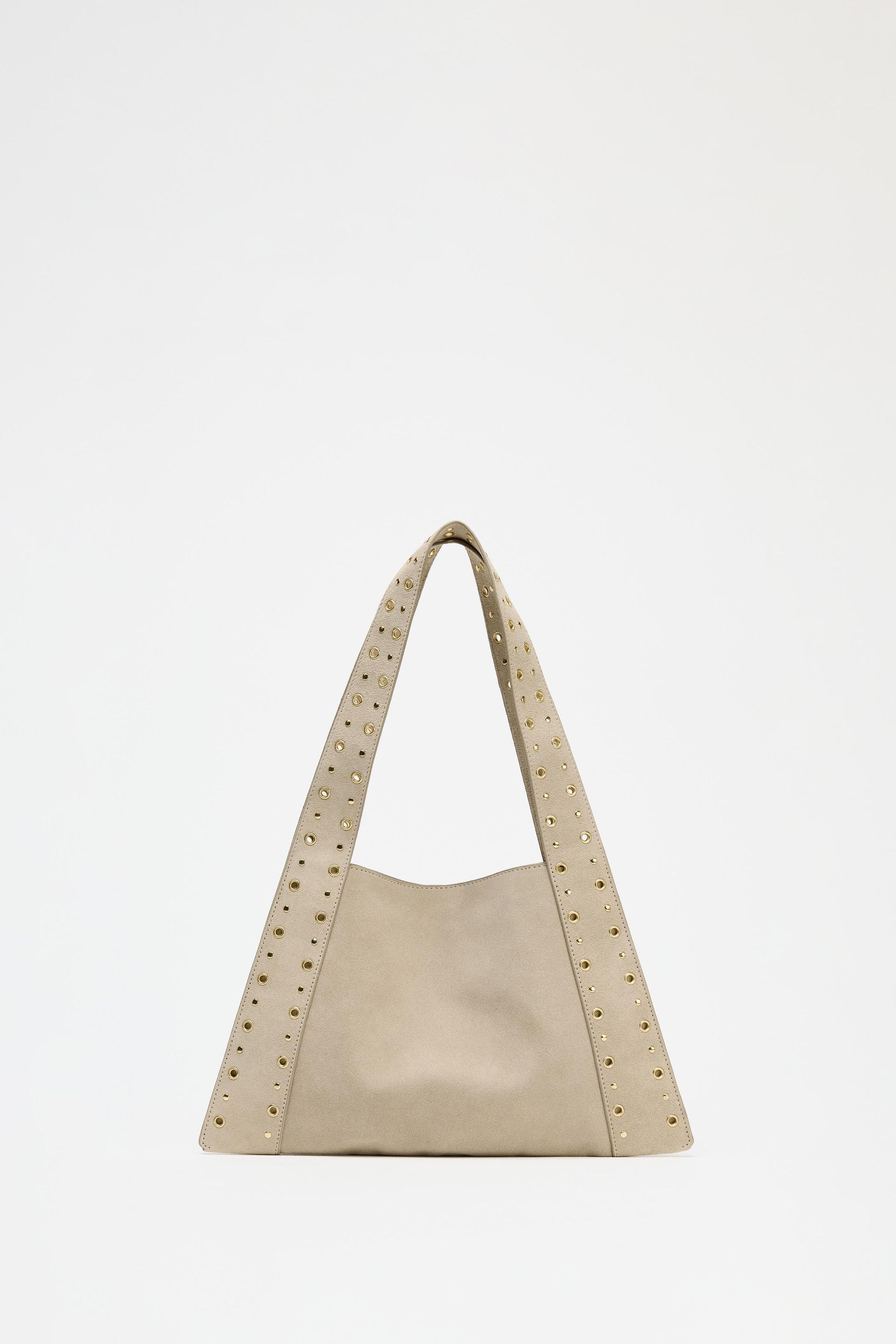 Suede Studded Shoulder Bag