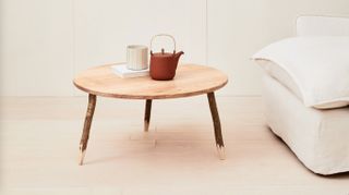 Hazel and ash coffee table in minimal interior