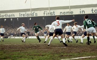 George Best (centre) in action for Northern ireland against England in 1969.