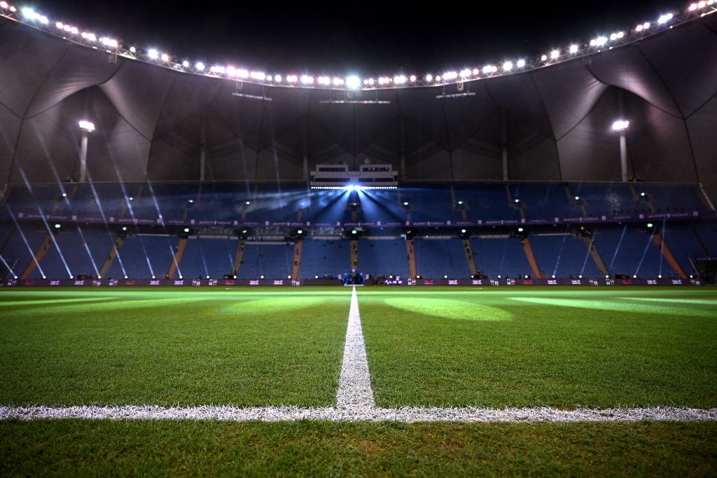 Vista generale all'interno dello stadio prima della partita EA Sports Supercup tra AC Milan e FC Internazionale al King Fahd International Stadium il 18 gennaio 2023 a Riyadh, Arabia Saudita.