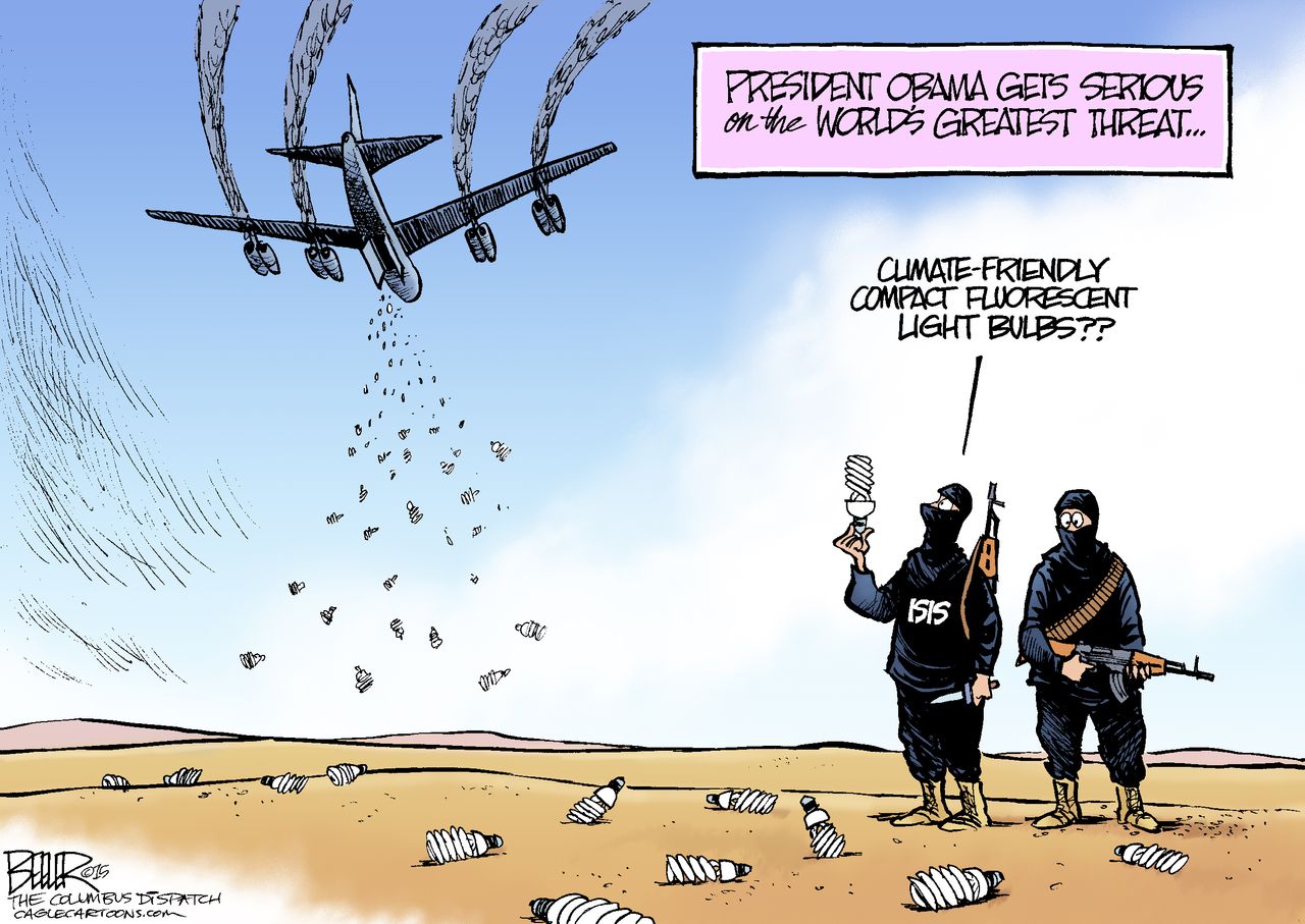 Obama cartoon World ISIS War Climate