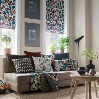 living room with plants and botaniska in Teal