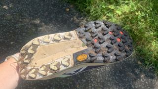 Mud on the sole of the Nike Zegama 2s