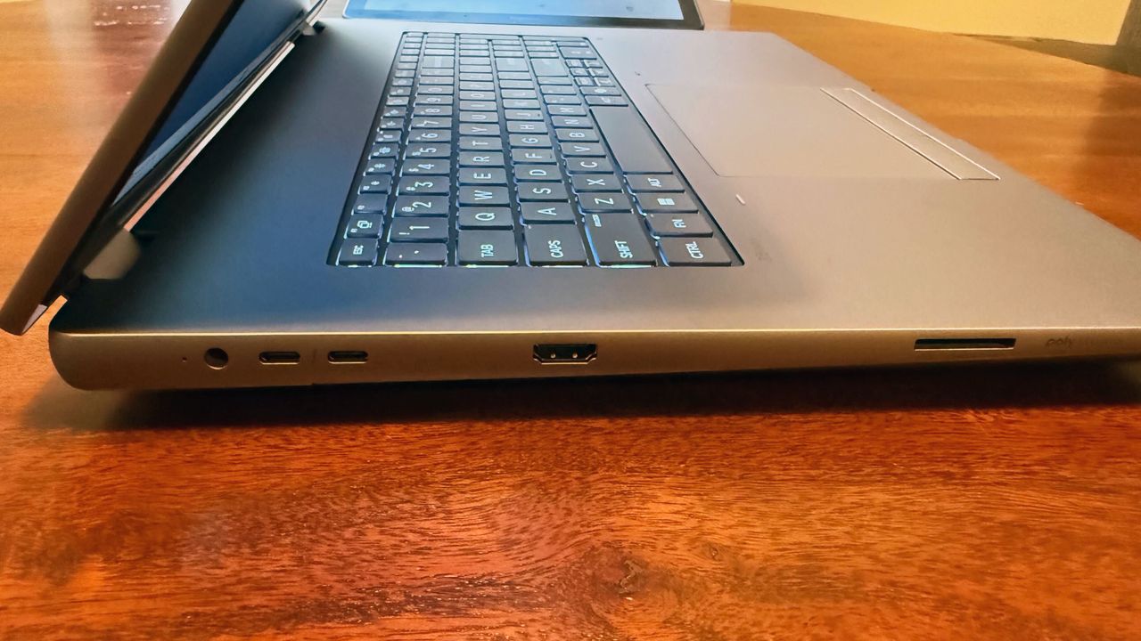 Close-up of the left-side ports on the HP ZBook Fury 18 G1i professional workstation.