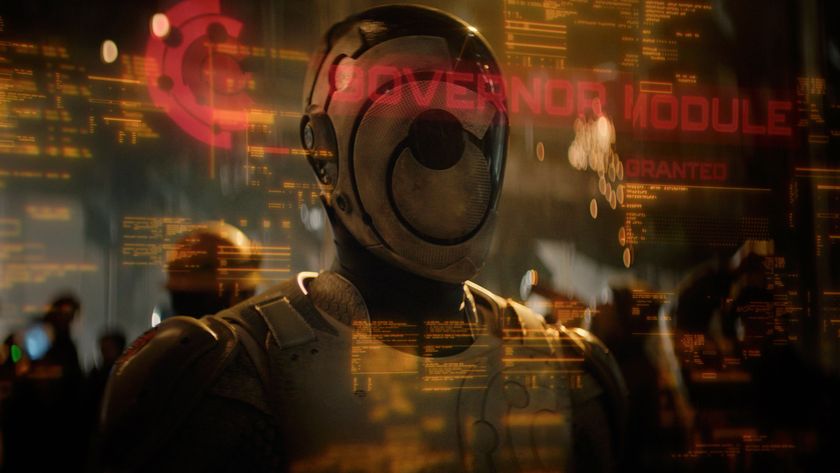 A still of a Murderbot in the Apple TV+ series