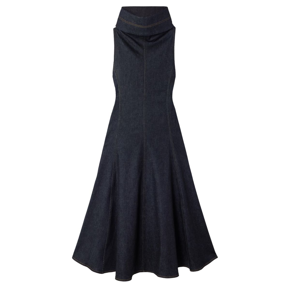 JACQUEMUS, Triangle De-Nîmes Denim Turtleneck Midi Dress