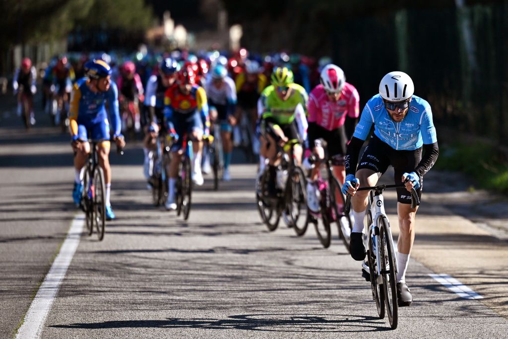 SAINTVICTORET FRANCE FEBRUARY 14 Andrea Mifsud of Malta and Team Nice Metropole Cote dAzur attacks during the 9th Tour de la Provence 2025 Stage 1a 1693km stage from Marseille to SaintVictoret on February 14 2025 in SaintVictoret France Photo by Billy CeustersGetty Images