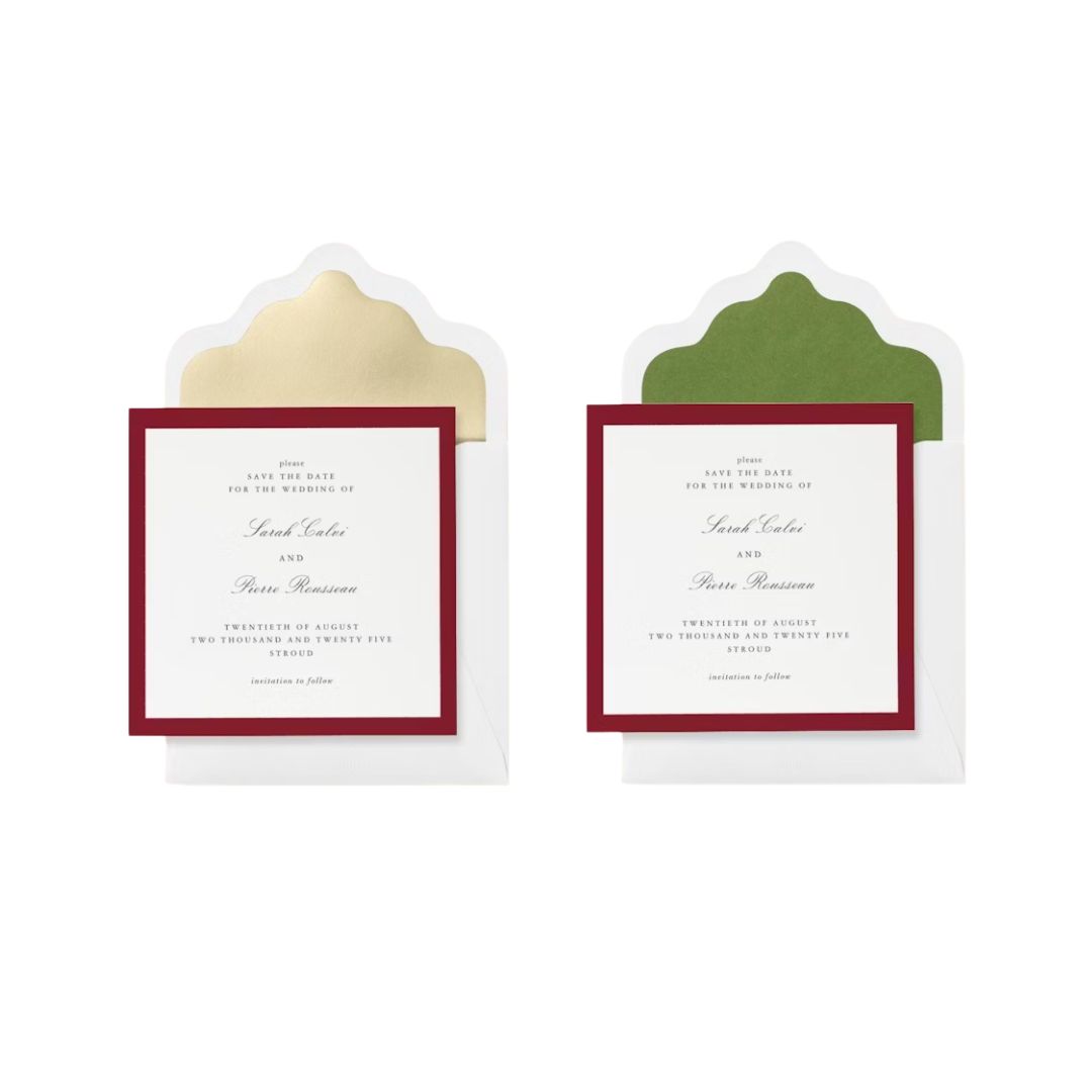Papier, Burgundy Border