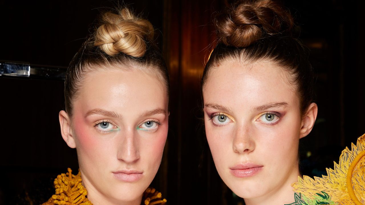 models wearing drugstore blush