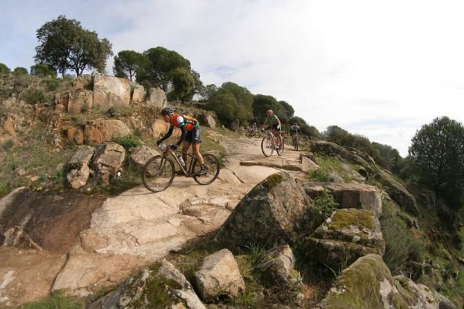 Racers riding some rocks