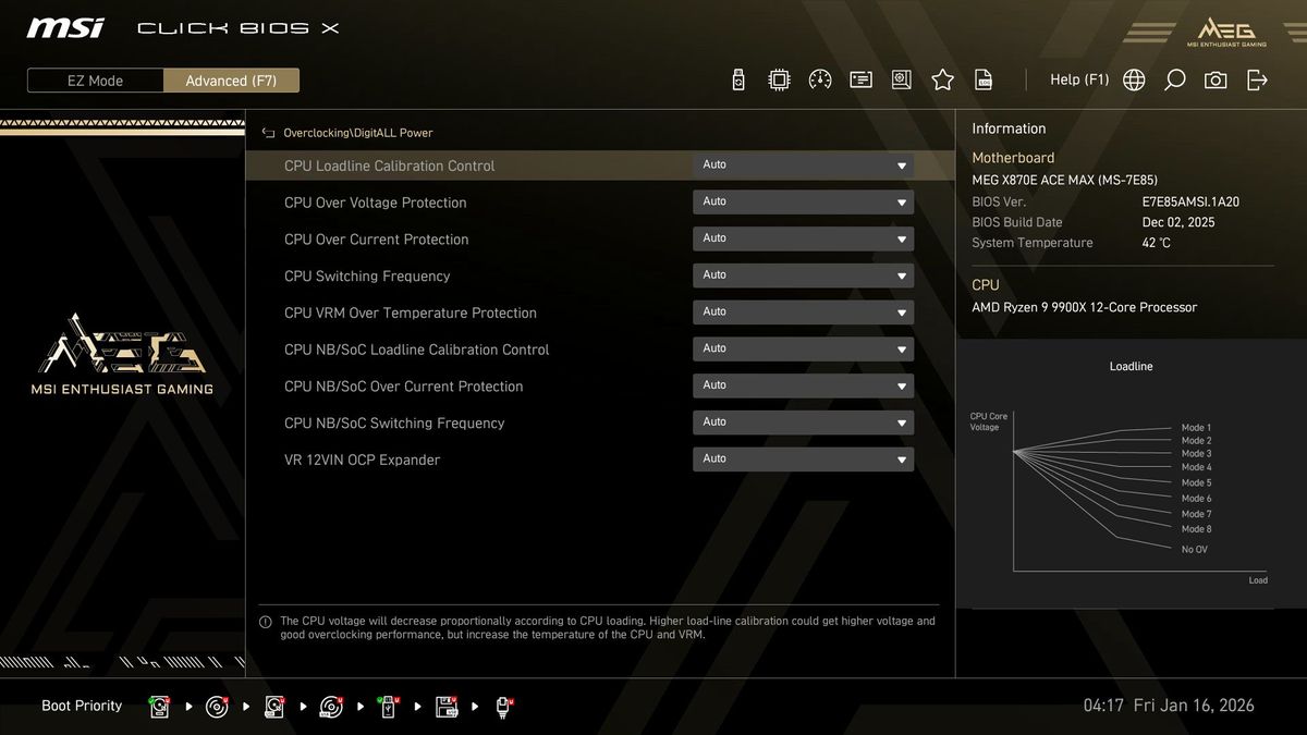 MSI MEG X870E Ace Max - BIOS